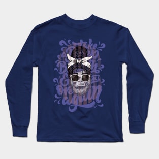 Beard glasses graffiti style Long Sleeve T-Shirt